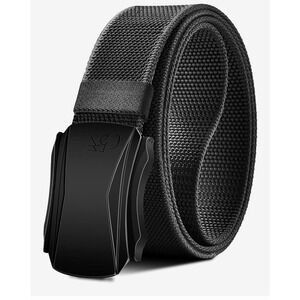 KEMISANT Men's Belt Military Tactical Stretch Web Nylon Gray Hiking Hunting 51"